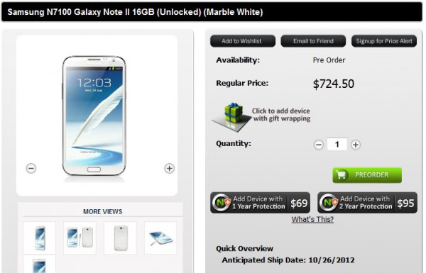 Samsung Galaxy Note II доступен для предзаказа в Индии и США